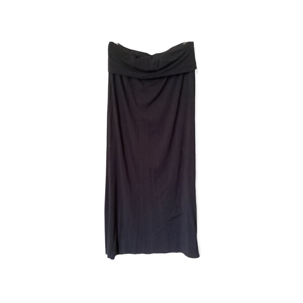 A.N.A Foldover Wide Waist Black Skirt Size: L